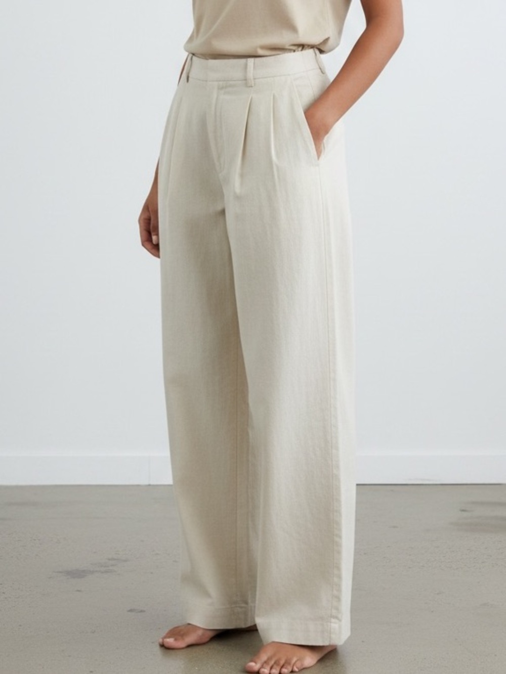 CO Cream Wide Leg Pants